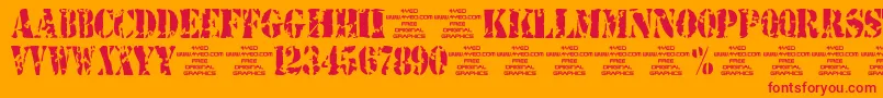 4yeostamp Font – Red Fonts on Orange Background