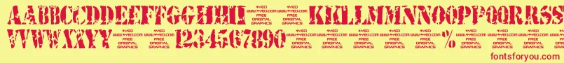4yeostamp Font – Red Fonts on Yellow Background