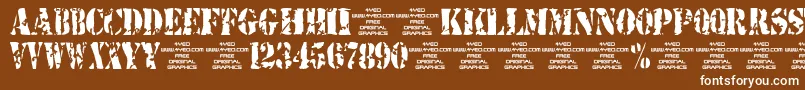 4yeostamp Font – White Fonts on Brown Background