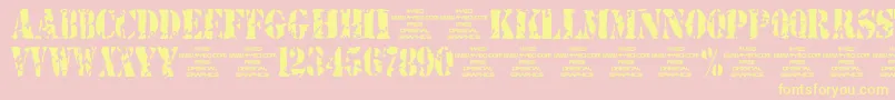 4yeostamp Font – Yellow Fonts on Pink Background