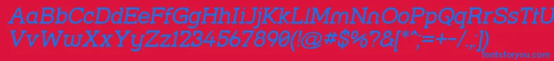 Strslit Font – Blue Fonts on Red Background