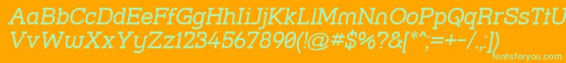 Strslit Font – Green Fonts on Orange Background