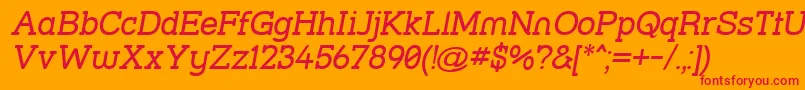 Strslit Font – Red Fonts on Orange Background