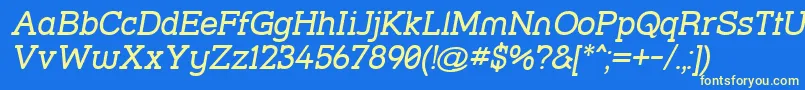 Strslit Font – Yellow Fonts on Blue Background