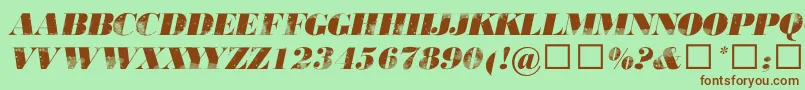 Fonte 806typography – fontes marrons em um fundo verde