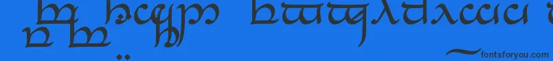 フォントTengwarEldanaroNormal – 黒い文字の青い背景