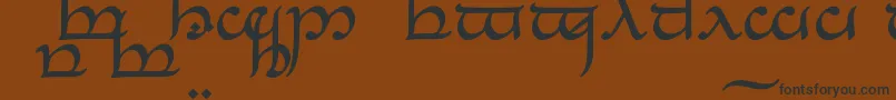 TengwarEldanaroNormal-fontti – mustat fontit ruskealla taustalla