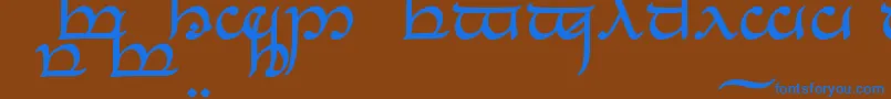 TengwarEldanaroNormal Font – Blue Fonts on Brown Background