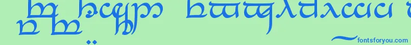 Шрифт TengwarEldanaroNormal – синие шрифты на зелёном фоне