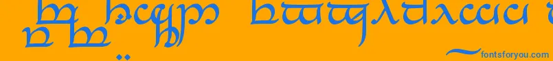 Шрифт TengwarEldanaroNormal – синие шрифты на оранжевом фоне