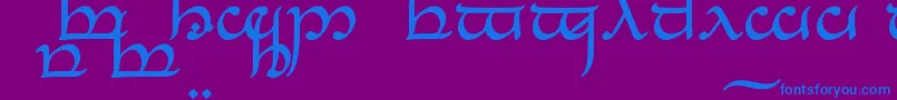 TengwarEldanaroNormal-fontti – siniset fontit violetilla taustalla