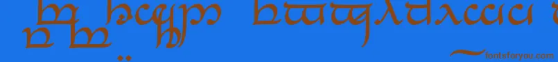 TengwarEldanaroNormal Font – Brown Fonts on Blue Background