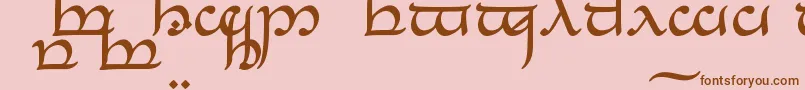 Czcionka TengwarEldanaroNormal – brązowe czcionki na różowym tle