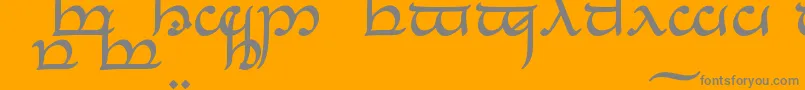 TengwarEldanaroNormal-fontti – harmaat kirjasimet oranssilla taustalla