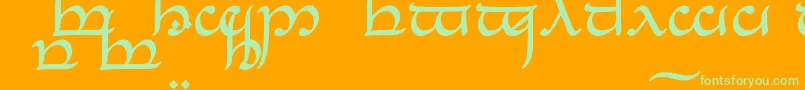 TengwarEldanaroNormal Font – Green Fonts on Orange Background