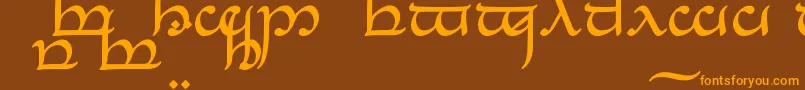 TengwarEldanaroNormal Font – Orange Fonts on Brown Background
