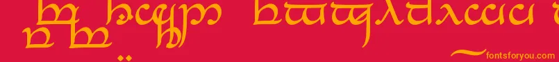 TengwarEldanaroNormal Font – Orange Fonts on Red Background