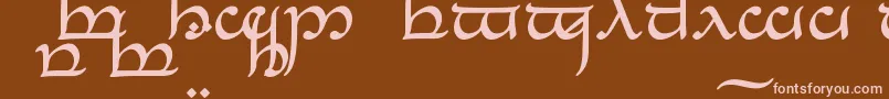 Шрифт TengwarEldanaroNormal – розовые шрифты на коричневом фоне