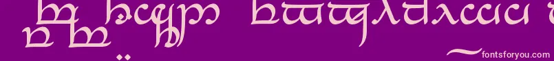 TengwarEldanaroNormal-fontti – vaaleanpunaiset fontit violetilla taustalla
