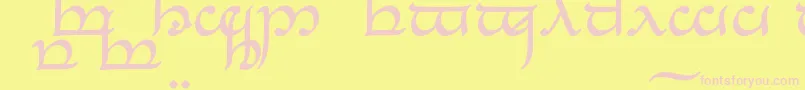 TengwarEldanaroNormal Font – Pink Fonts on Yellow Background