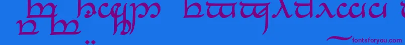 TengwarEldanaroNormal-fontti – violetit fontit sinisellä taustalla