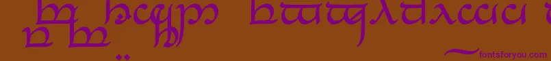 TengwarEldanaroNormal Font – Purple Fonts on Brown Background