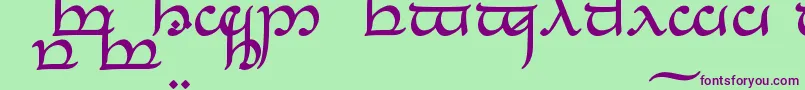 TengwarEldanaroNormal Font – Purple Fonts on Green Background