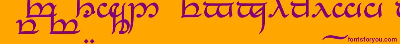 Шрифт TengwarEldanaroNormal – фиолетовые шрифты на оранжевом фоне