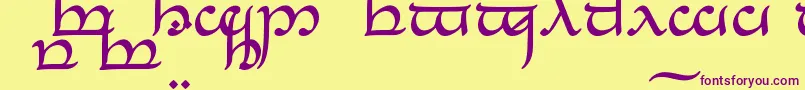 フォントTengwarEldanaroNormal – 紫色のフォント、黄色の背景