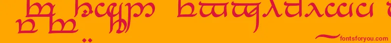 TengwarEldanaroNormal Font – Red Fonts on Orange Background