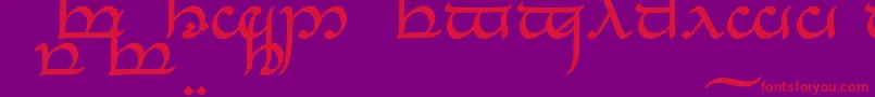 TengwarEldanaroNormal-fontti – punaiset fontit violetilla taustalla