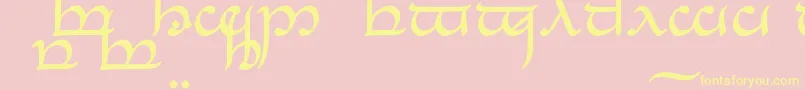 TengwarEldanaroNormal Font – Yellow Fonts on Pink Background