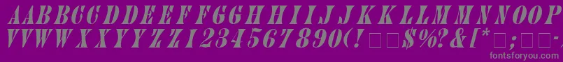 フォントJupiterrItalic – 紫の背景に灰色の文字