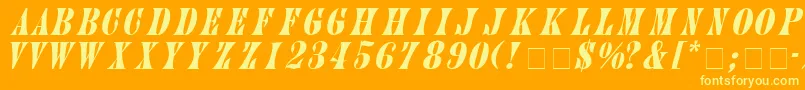 JupiterrItalic Font – Yellow Fonts on Orange Background