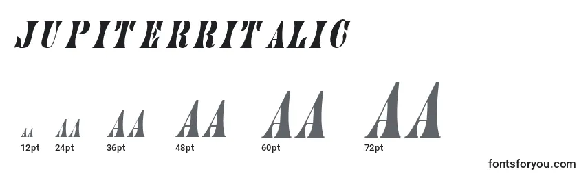 Размеры шрифта JupiterrItalic