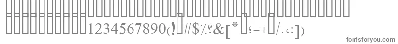 PtBoldDusky-fontti – harmaat kirjasimet valkoisella taustalla