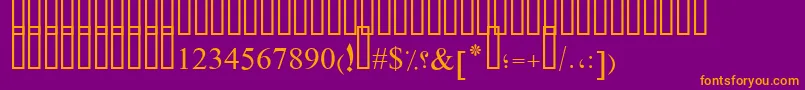 PtBoldDusky-Schriftart – Orangefarbene Schriften auf violettem Hintergrund