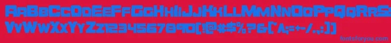 Orecrushercond Font – Blue Fonts on Red Background