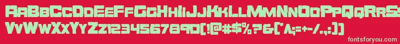 Orecrushercond Font – Green Fonts on Red Background