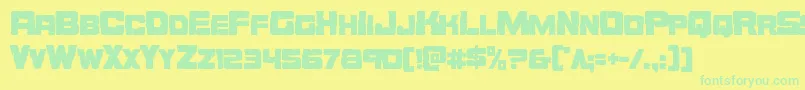 Orecrushercond Font – Green Fonts on Yellow Background