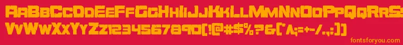 Orecrushercond Font – Orange Fonts on Red Background