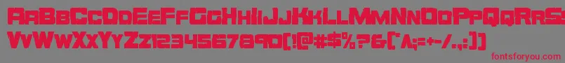 Orecrushercond Font – Red Fonts on Gray Background