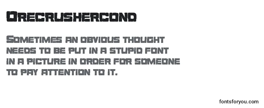 Review of the Orecrushercond Font