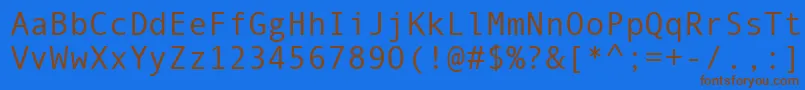 フォントMonotype.Com – 茶色の文字が青い背景にあります。