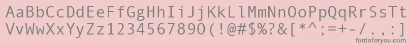 Monotype.Com-fontti – harmaat kirjasimet vaaleanpunaisella taustalla