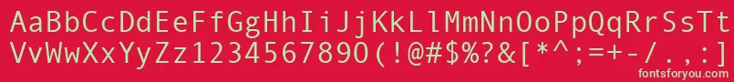Monotype.Com-fontti – vihreät fontit punaisella taustalla