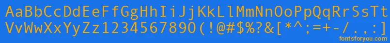 Fonte Monotype.Com – fontes laranjas em um fundo azul