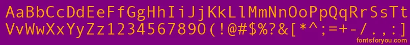 Czcionka Monotype.Com – pomarańczowe czcionki na fioletowym tle