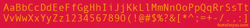 Monotype.Com Font – Orange Fonts on Red Background