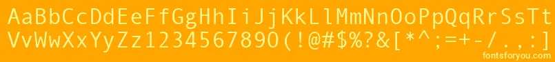 フォントMonotype.Com – オレンジの背景に黄色の文字